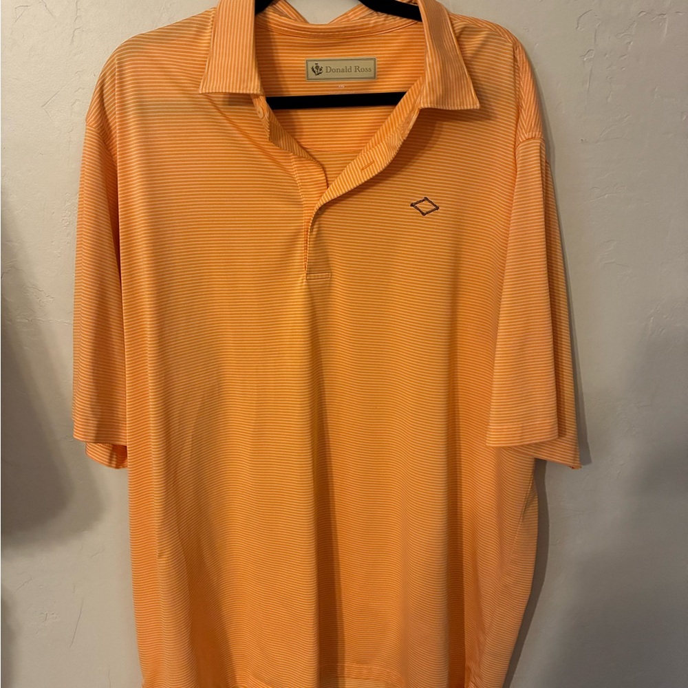 Donald Ross Men's Striped Orange Polo Shirt